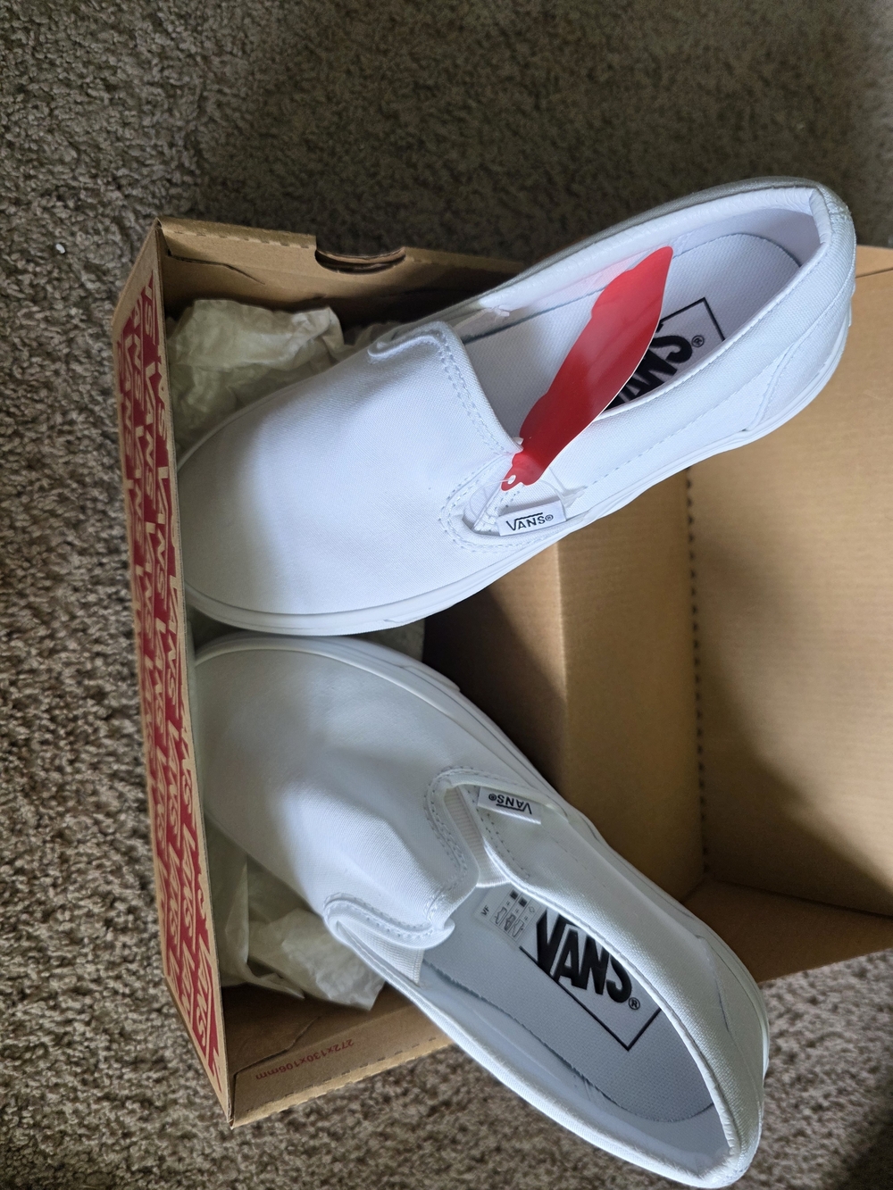 Vans Kids Classic Slip-On White Sneakers US 4.5